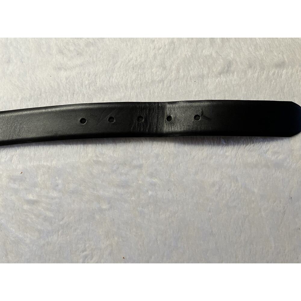 Eddie Bauer Mens 40 Black Genuine Leather Dress Belt Silver Gold Brass Buckle - Picture 15 of 15